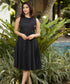 Sleeveless Loose Fitted Linen Pleated Dress